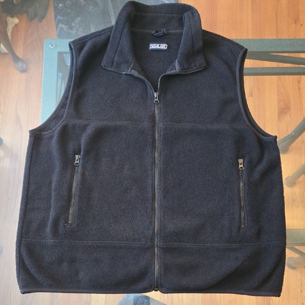 Land's End Black Fleece Vest